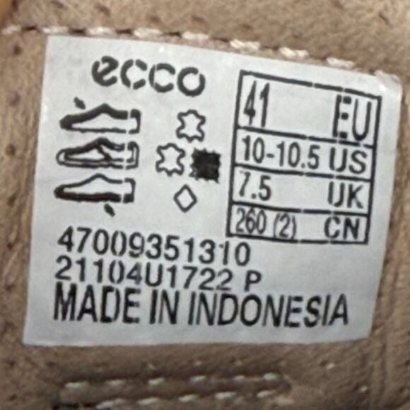 ECCO Soft Black Leather Sneakers Women’s 10 Lace Up Comfort Shoes Pink Trim - Picture 5 of 7